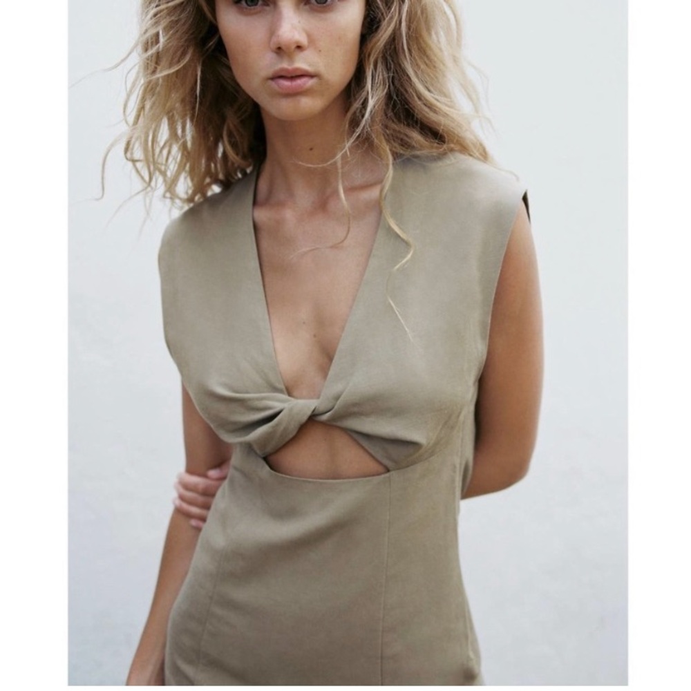 Zara linen dress with cutout